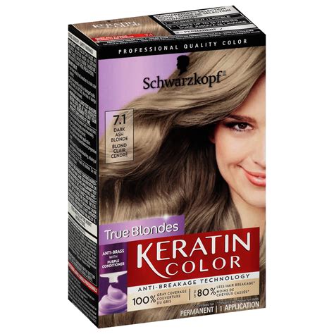 Schwarzkopf True Blondes Keratin Color Dark Ash Blonde Hair Color Shop Hair Color At H E B