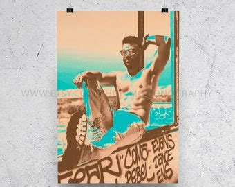 Man Beard Muscle Gay Graphic Design Art Duo Tone Wall Print Unique Artwork Photography