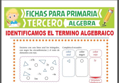 Reconocemos el Término Algebraico para Tercero de Primaria 2023