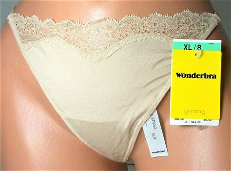 Vintage Panties S Wonderbra Nude G String Thong Gem