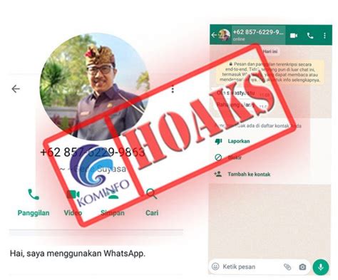 HOAKS Akun WhatsApp Mengatasnamakan Sekretaris Daerah Kabupaten