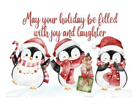 Charming Penguin Christmas Card Filled With Joy and Laughter Joyful ...