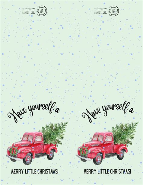 Download Your Free Set Of Red Truck Christmas Cards