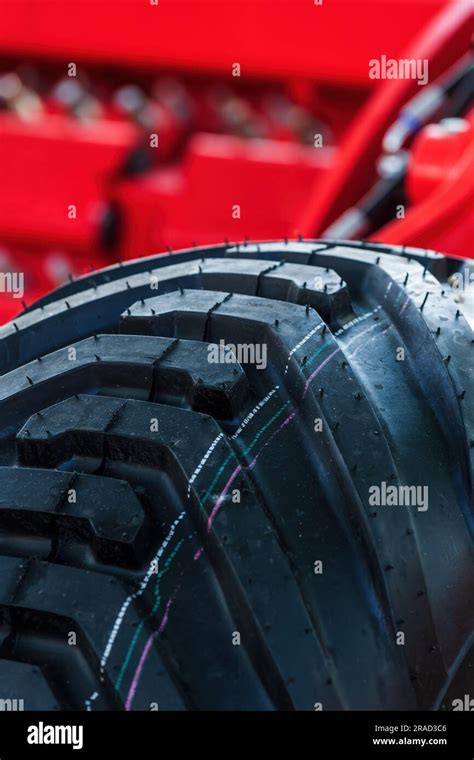 Brand New Unused Tractor Tire With With Lug Tread Selective Focus