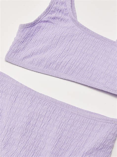 L La Esnek Kuma Kendinden Desenli K Z Ocuk Bikini S Z Fkw Lcw