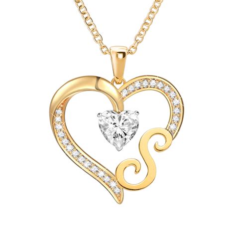 Diamond Initial Heart Pendant