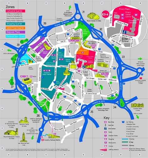 Coventry Sightseeing Map