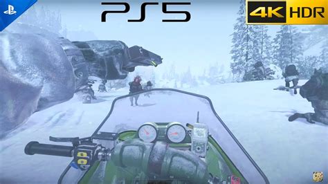 Modern Warfare 2 Snowmobile Chase [4k Hdr] Ps5 Youtube