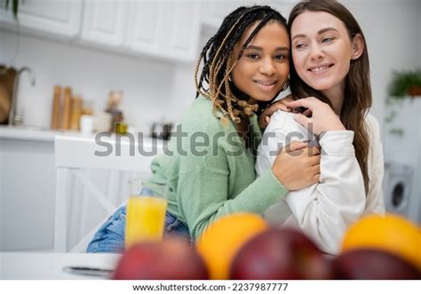 Happy Lesbian African American Woman Hugging Stock Photo Shutterstock