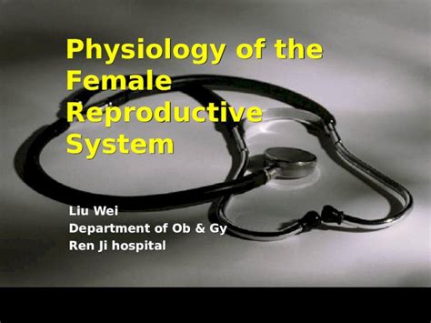 PPT Physiology Of The Female Reproductive System Liu Wei Department