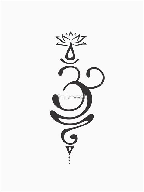 An Om Shan Symbol With The Word Om Shan Written In Black Ink On A White