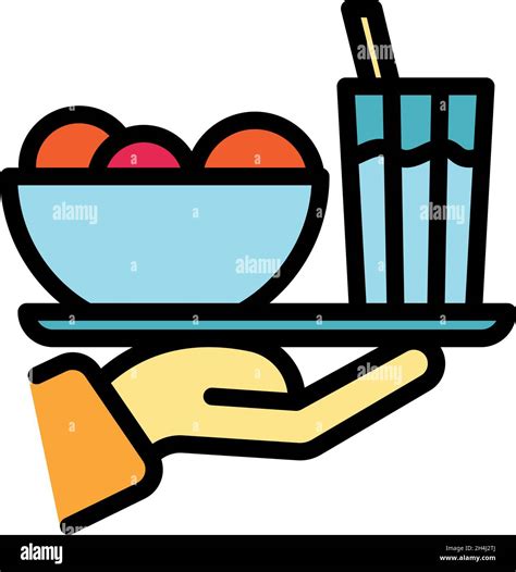 Homemade Food Tray Icon Outline Homemade Food Tray Vector Icon Color