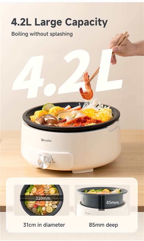 Simplus Electric Hot Pot Removable Multi Function Nonstick Electric Cooker Shopee Philippines