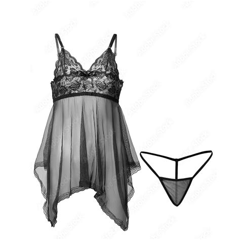 Jual MISS O BT002 Pakaian Dres Lingerie Sexy V Neck Model Renda Serat Mesh Eksotis G String Set