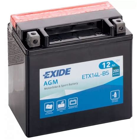Battery Exide AGM ETX14L-BS Exide De 12Ah a 14Ah