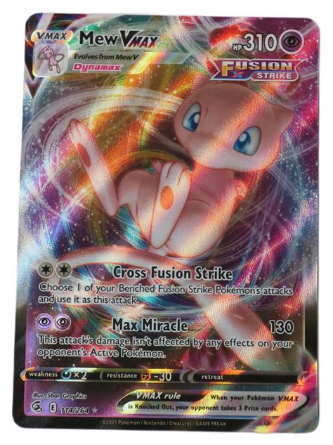 Oryginalna Karta Pokemon Fusion Strike Mew Vmax Fst Ultra Rare