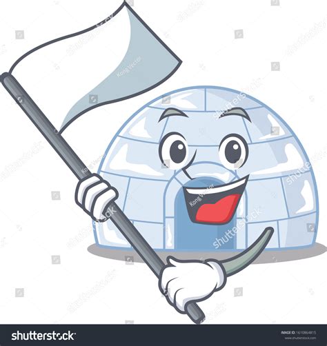 Funny Igloo Cartoon Character Style Holding Stock Vector (Royalty Free ...