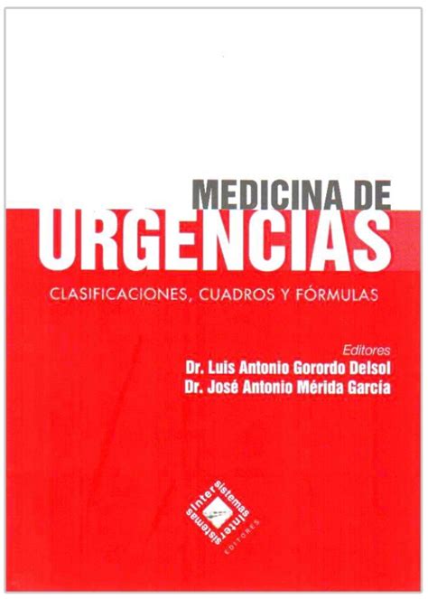 Gorordo Medicina de urgencias Clasificaciones cuadros y fórmulas en