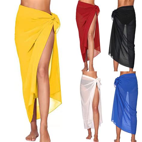 Frauen Dame Bikini Cover Up Sarong Strand Langes Kleid Bademode Badeanzug EBay