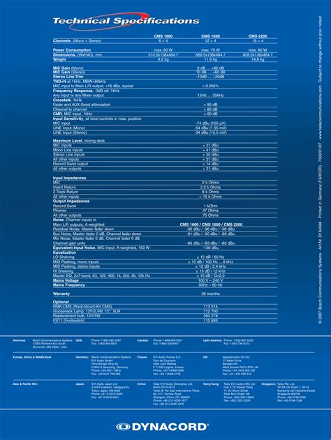 Dynacord Compact Mixing System Users Manual CMS Serie D E