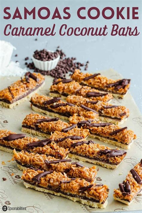 Homemade Samoas Cookie Caramel Coconut Bars