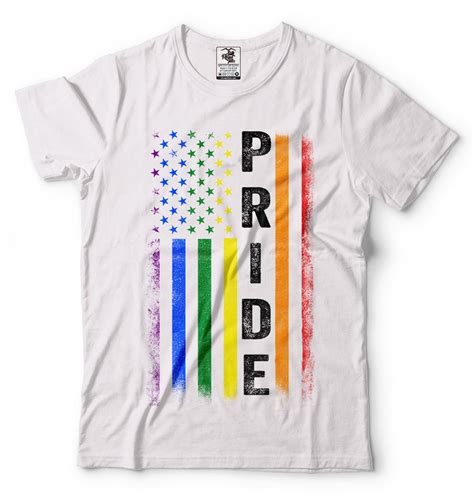 Lgbt Pride T Shirt Gay Lesbian Flag Proud Lgbt Tee Shirt Etsy