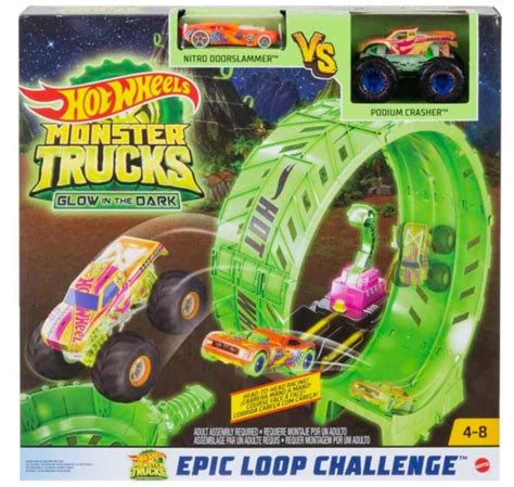 Hot Wheels Epic Loop Challenge Monster Trucks Glow In The Dark