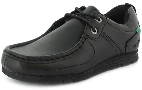 New Boyschildrens Black Leather Kickers Fragile Lace Up School Shoes