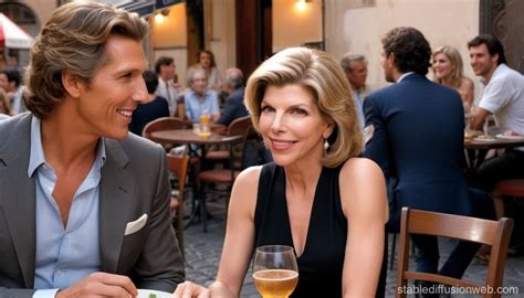 Blonde Dining In Rome With A Watchful Stranger Stable Diffusion Online