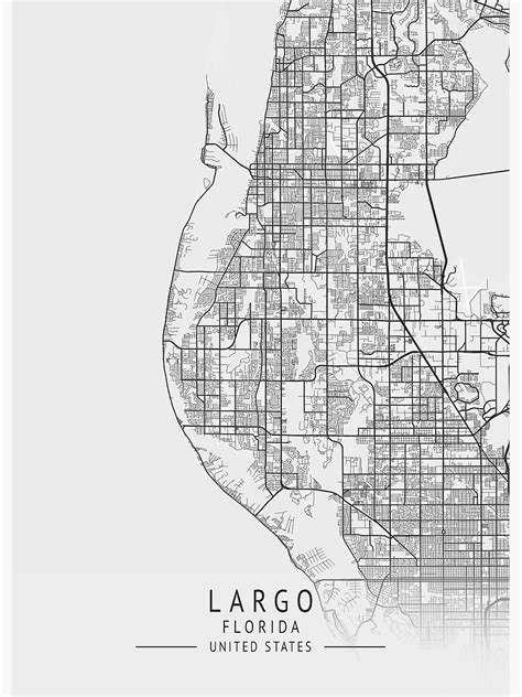 Largo Florida Us Gray City Map Poster For Sale By Ctmapprint