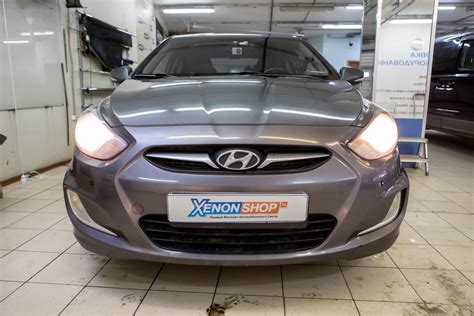 Установка светодиодных линз на Хендай Солярис (Hyundai Solaris ...