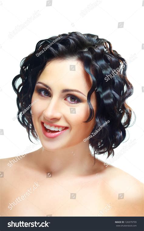 Beautiful Brunette Woman Short Hair Style Stock Photo 126979799 Shutterstock