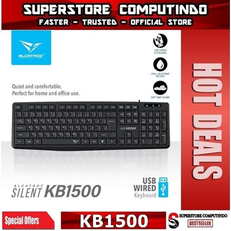 jual keyboard office alcatroz silent kb usb wired keyboard shopee