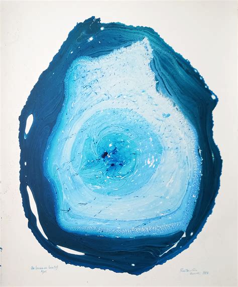 Um buraco na boca (II) azul, monotipia de óleo de Rui Carita, 1978