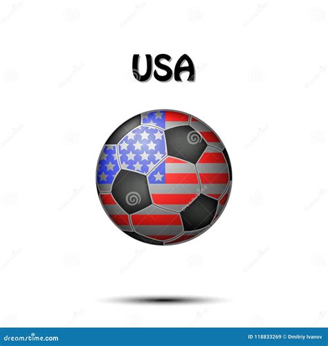 Flag of USA in the Form of a Soccer Ball Stock Vector - Illustration of ...