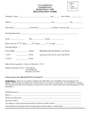 Fillable Online Cyo Athletic Preparticipation Form Cleveland Catholic