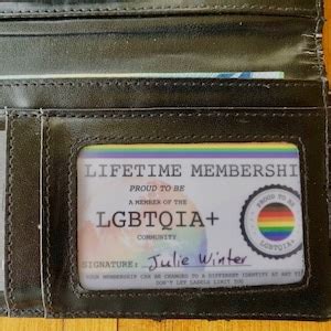 Transgender Lifetime Membership Card Gay Pride Card Lgbt Identity Card Perfect Rainbow