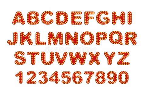 Vintage Marquee Lettering And Numbers Graphic Stock Vector