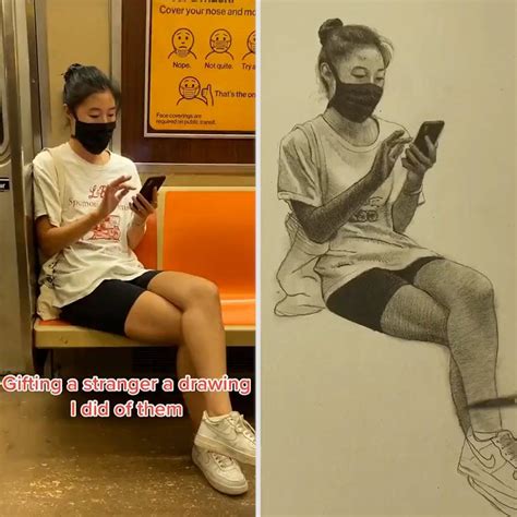 Sketching Random People On The Subway This Guy Sketches Random People