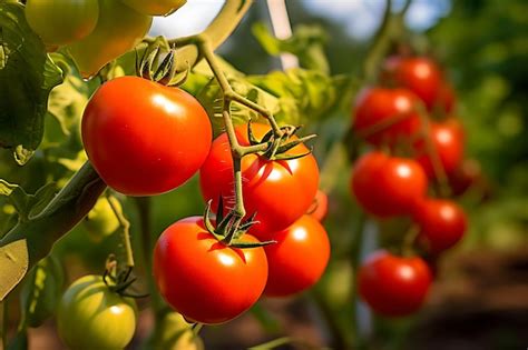 Premium Ai Image Close Up Of Bunch Of Red Tomatoes On Nature