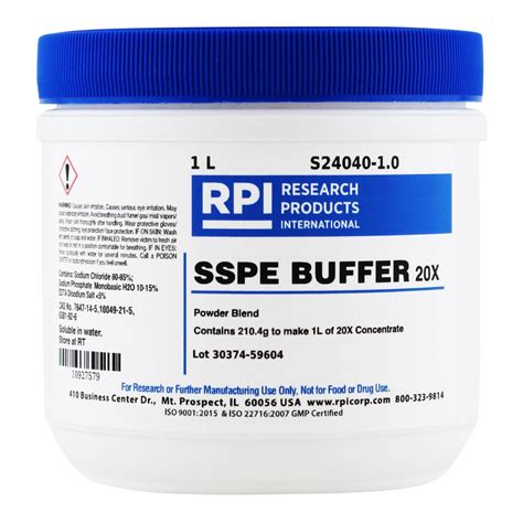 S24040 1 0 Sspe Buffer 20x Powder Blend 210 4 Grams Makes 1 Liter