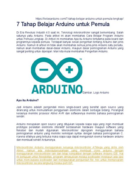 7 Tahap Belajar Arduino Untuk Pemula Pdf