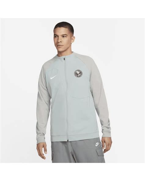 Nike Club América Academy Pro Full zip Knit Soccer Jacket In Grey in