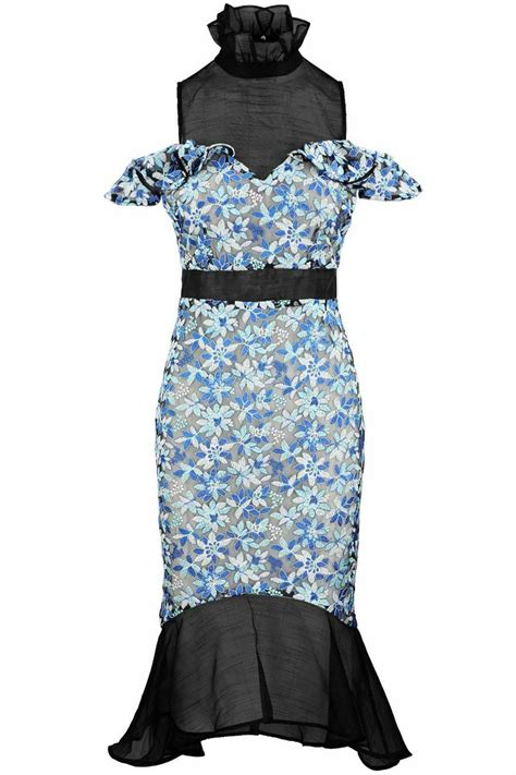 Elliatt ‘juliet Blue Floral Lace Dress Airrobe