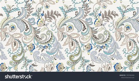 Classic Paisley Fine Lace Pattern Persian Stok İllüstrasyon 1781969450 ...