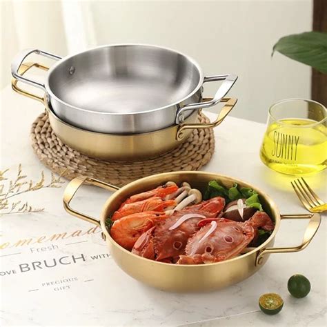 Korean Style Ramen Pot Stainless Steel Instant Noodle Pot Small Hot Pot Seafood Pot Pickles