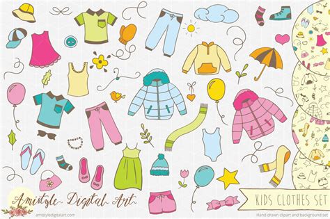 Kids Clothes Clipart Set | Illustrations ~ Creative Market