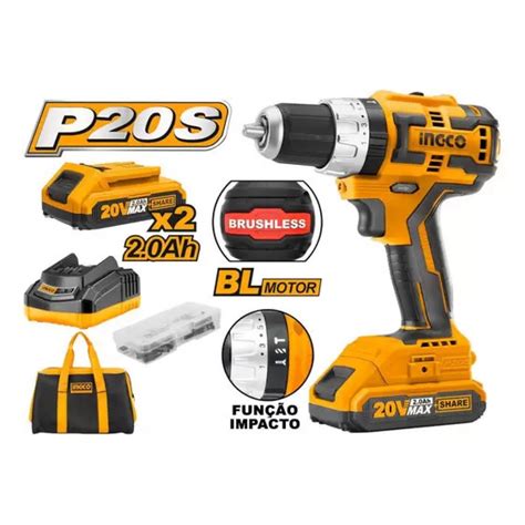 Parafusadeira Furadeira Impacto Brushless CIDLI20608-9 Ingco - INGCO ...