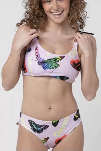 Bikini Lycra Gala Malla Nena Adolescente Mujer Okiwama Butterfly Mismo Precio En Cuotas