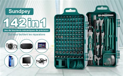 Sundpey Kit Jeu Tournevis de Précision 142 en 1 Mini Set Magnétique